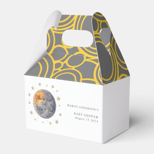 あなたは月の星に愛されている赤ちゃんシャワー フェイバーボックス (裏面サイド)