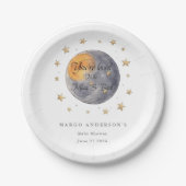 あなたは月の星に愛されている赤ちゃんシャワー ペーパープレート (正面)