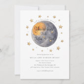 あなたは月の星に愛されている赤ちゃんシャワー 招待状 (正面)
