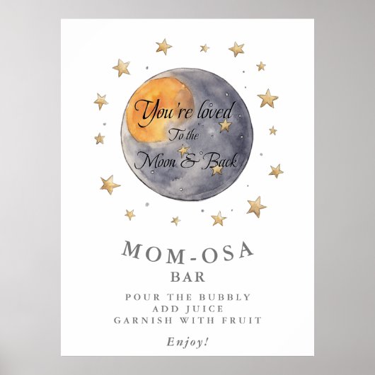 あなたは月の星に愛さmom-osa赤ちゃんシャワー ポスター (正面)