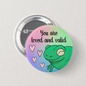 あなたは有効なハッピーキュート支援レインボーカエル 缶バッジ (正面&裏面)