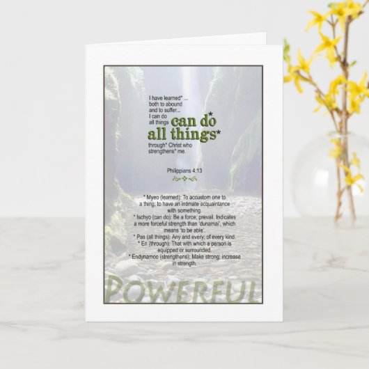 あなたは本当に何でもできる – フィリップ4:13 カード (黄色い花)