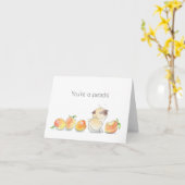 あなたは桃のパグ カード (黄色い花)