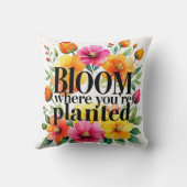 あなたは植えられた開花-鮮やかフローラモチベーション クッション (裏面)