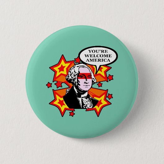 あなたは歓迎されたアメリカ 缶バッジ (正面)