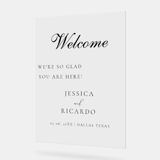 あなたは歓迎のサイン結婚が来て嬉しい アクリルサイン (傾斜)