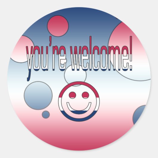 あなたは歓迎！アメリカ国旗のカラーポップ・アートのアート ラウンドシール (正面)