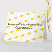 あなたは正式に教育者を今おめでとう カード (黄色い花)