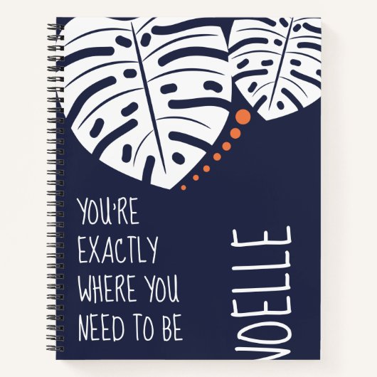 あなたは正確に必要な場所、ネイビーブルー ノートブック (正面)