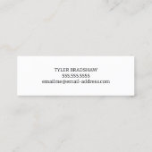 あなたは歯医者さんですか?楽しいデートの呼び名カード スキニー名刺 (裏面)