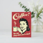 あなたは死んだときに眠ることができるコーヒー ポストカード (スタンド正面)