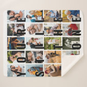 あなたは残り1つの20ポートレート写真コラージュ シェルパブランケット (正面(横))