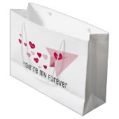 あなたは永遠に可愛いピンクの飛行機&ハート ラージペーパーバッグ (正面アングル)