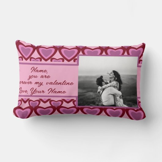 あなたは永遠に私のバレンタインデーカスタムン写真だ ランバークッション (正面)