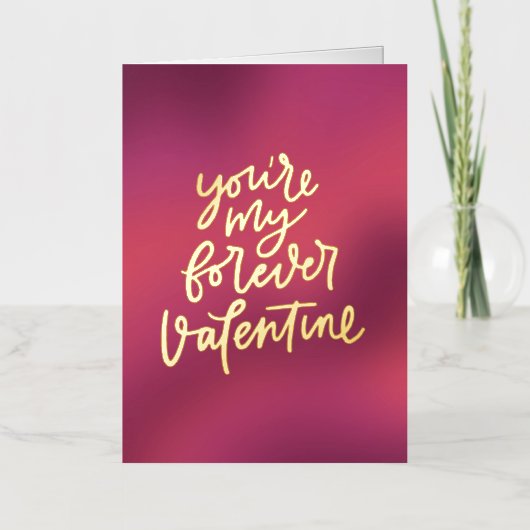 あなたは永遠のバレンタインの配偶者 箔グリーティングカード (正面)