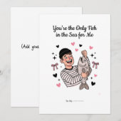 あなたは海で唯一の魚 面白いバレンタイン シーズンカード (正面/裏面)