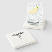 あなたは消音す動揺してる ストーンコースター (横)