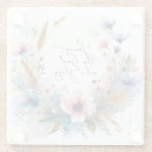 あなたは滞在する神、水の色フローラ ガラスコースター (裏面)