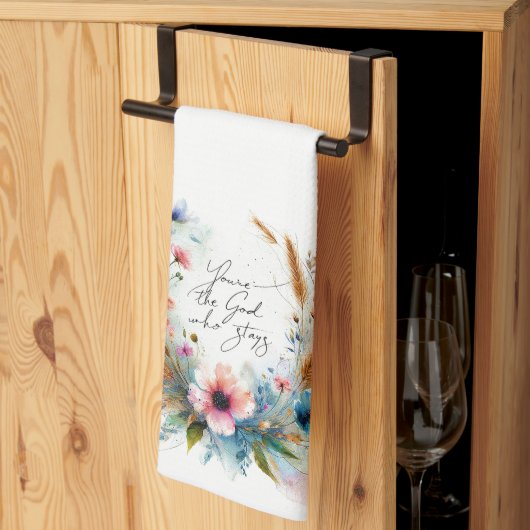 あなたは滞在する神、水の色フローラ キッチンタオル (三つ折り)