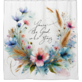 あなたは滞在する神、水の色フローラ シャワーカーテン (正面)