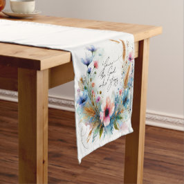 あなたは滞在する神、水の色フローラ ショートテーブルランナー