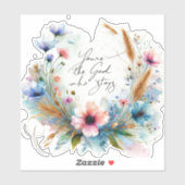 あなたは滞在する神、水の色フローラ シール (シート)