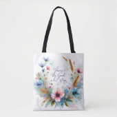 あなたは滞在する神、水の色フローラ トートバッグ (正面)
