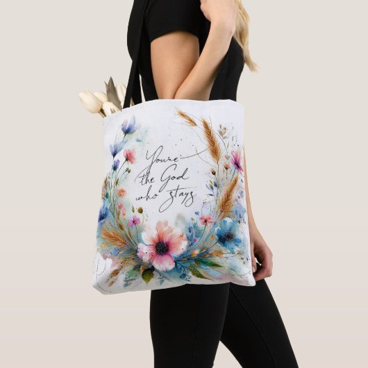 あなたは滞在する神、水の色フローラ トートバッグ (クローズアップ)
