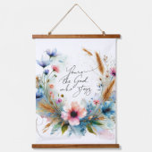 あなたは滞在する神、水の色フローラ 吊り下げ型タペストリー (正面)