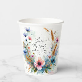 あなたは滞在する神、水の色フローラ 紙コップ