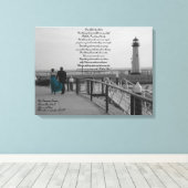 あなたは灯台の写真Bと私の手詩を持っていた キャンバスプリント (インサイチュ (ウッドフロア))