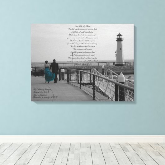 あなたは灯台の写真Bと私の手詩を持っていた キャンバスプリント (インサイチュ (ウッドフロア))