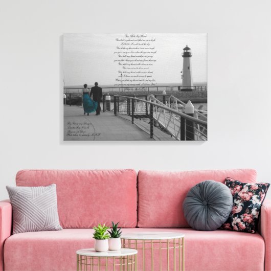あなたは灯台の写真Bと私の手詩を持っていた キャンバスプリント (インサイチュ (リビング))