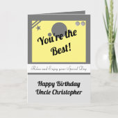 あなたは灰色の最高の黄色い誕生日の叔父 カード (正面)