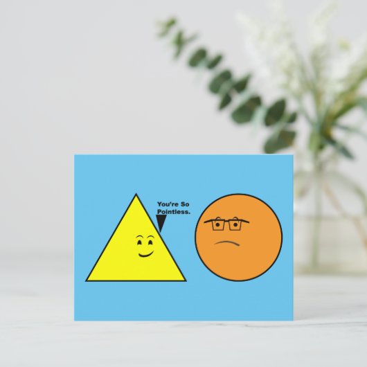 あなたは無意味 – ジオメおもしろいトリ ポストカード (スタンド正面)