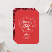 あなたは熱いお茶の赤いおもしろいバレンタインデー カード (正面/裏面インサイチュ)