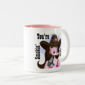 「あなたは熱いぞ、お嬢さん!」 美容師マグカップ ツートーンマグカップ (正面右)