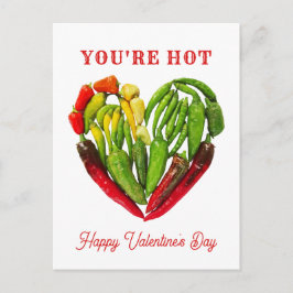 あなたは熱いチリ唐辛子ハートバレンタイン ポストカード