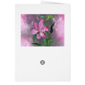 あなたは特別なカードパープルピンクのユリの花 (裏面)