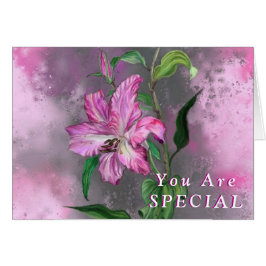あなたは特別なカードパープルピンクリリー花