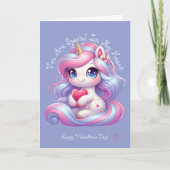 あなたは特別な存在 | かわいいユニコーン バレンタインデーカード サンキューカード (正面)