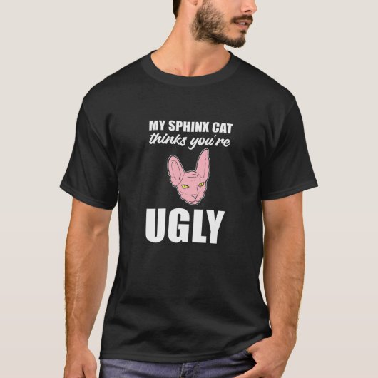 あなたは猫好きだけどブサイクだと思ってる人 Tシャツ (正面)