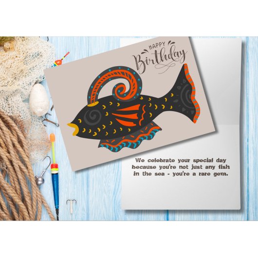 あなたは珍しい宝石魚の誕生日 カード