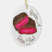 あなたは珍しい恋を見つける焼きステーキグルメ セラミックオーナメント (右)
