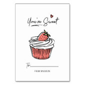 あなたは甘いカップケーキキキッズクラスルームのバレンタインカード テーブルナンバー (正面)