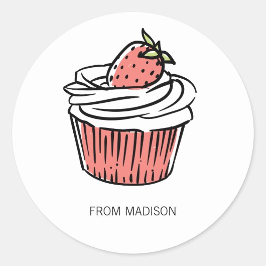 あなたは甘いカップケーキバレンタインシール ラウンドシール (正面)