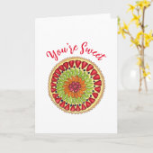 あなたは甘いフルーツタートパイフランスのペストリー カード (黄色い花)