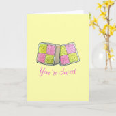 あなたは甘いブリティッシュのBattenburgケーキスライスデザート カード (黄色い花)