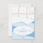 あなたは甘い教室バレンタインデーのカードブルー 招待状 (正面)