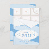 あなたは甘い教室バレンタインデーのカードブルー 招待状 (正面/裏面)